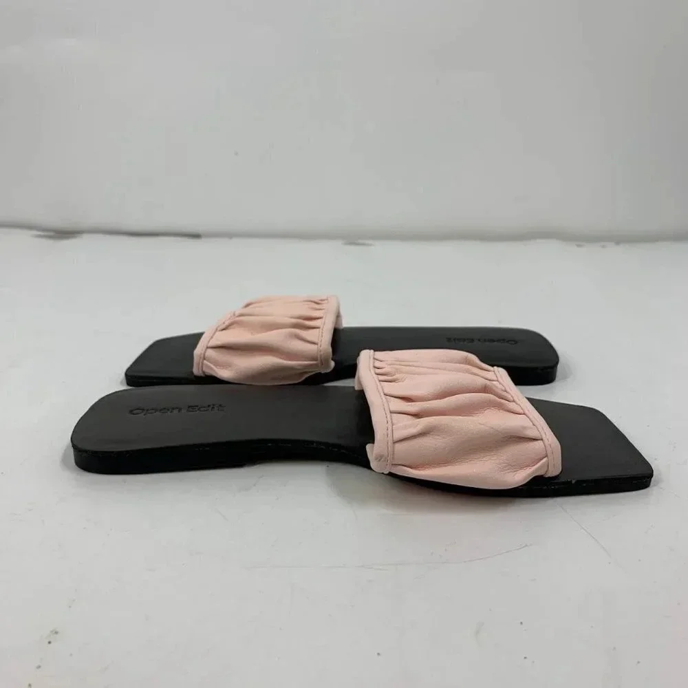 Open Edit Women's Brynn Square Toe Flats Slip On Chic Slide‎ Sandals Size 6 NWOB - Picture 3 of 14